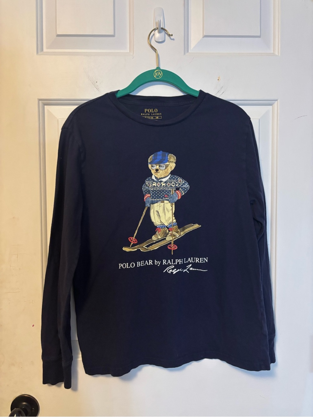 Polo by Ralph Lauren Navy Long-Sleeve Polo Bear Ski Tee Size 14